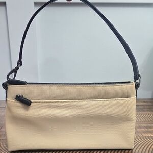 EUC Coach Tan and‎ Black Shoulder/ Clutch/ Wristlet Bag